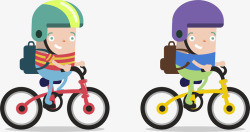 骑行包骑自行车上下学高清图片