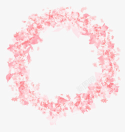 粉色花瓣圆环素材