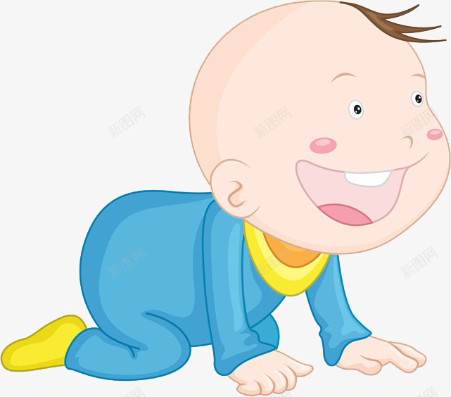 卡通爬行的男孩png免抠素材_88icon https://88icon.com 卡通 可爱的 婴儿 插图 男孩 趴着的 高兴地