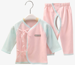 粉色婴幼儿春夏和尚服纯棉内衣素材