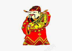 过年贴门神恭喜发财高清图片