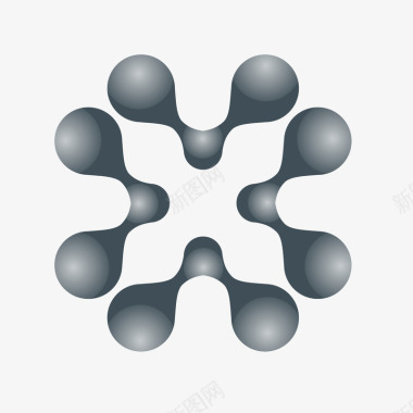 分子式灰色质感立体图图标图标