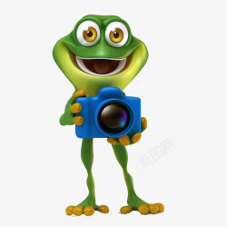 拿着相机的大叔拿着相机的青蛙高清图片