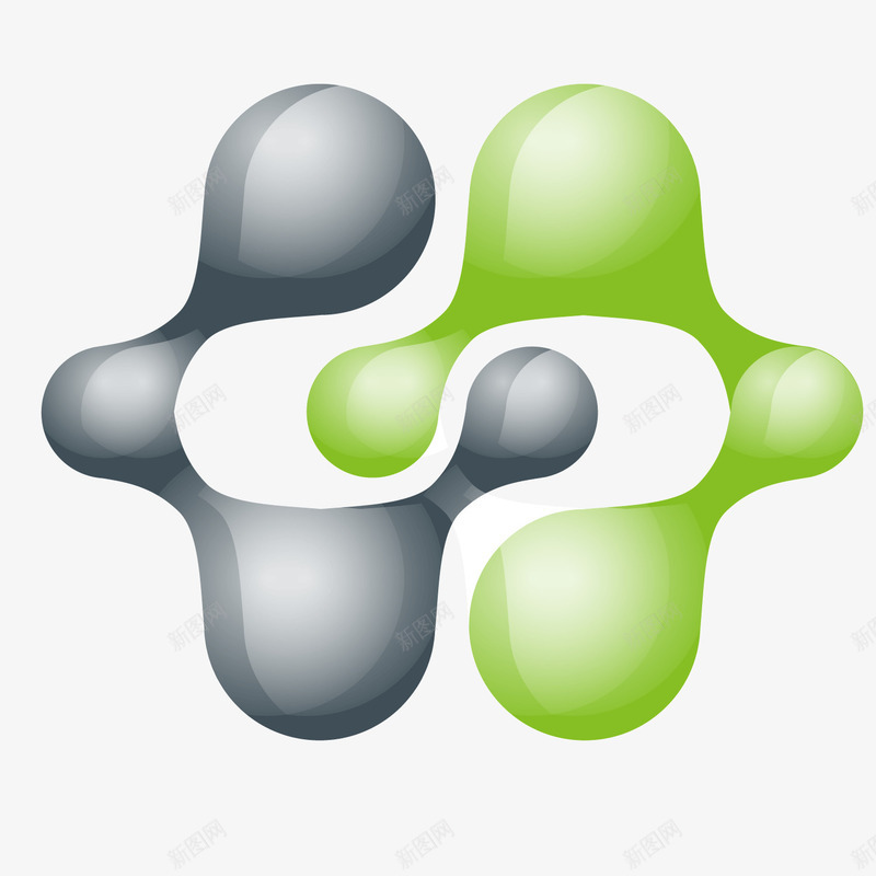 分子式灰绿质感立体png免抠素材_88icon https://88icon.com 分子式 灰绿 立体 质感