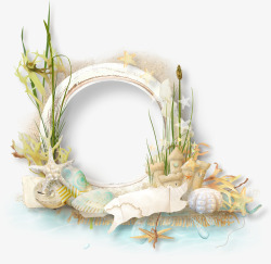 海螺花枝装饰圆环素材
