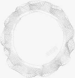 白色花纹布条圆环素材