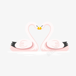 粉红天鹅卡通爱情天鹅高清图片