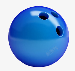 蓝色质感保龄球素材