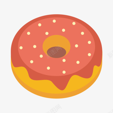 红色甜甜圈卡通图标图标