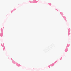 粉色花边圆环素材