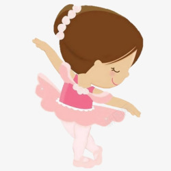 可爱的粉色少儿芭蕾舞者插画素材