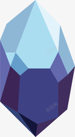 蓝色透明卡通水晶矢量图素材