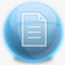 蓝色水晶圆形图标文档图标