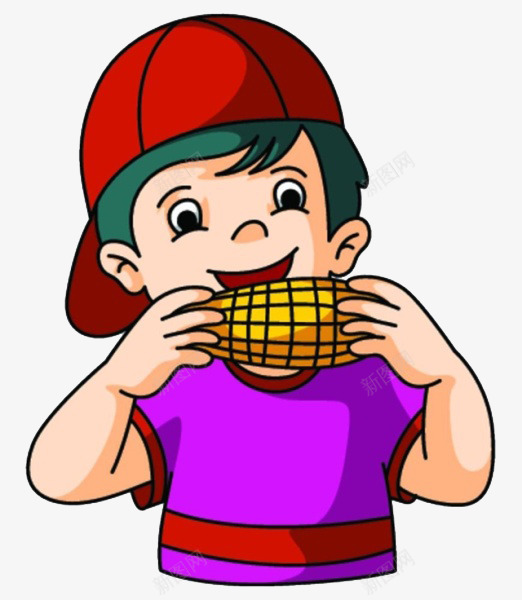 吃玉米的小孩png免抠素材_88icon https://88icon.com 卡通 吃 小孩 玉米