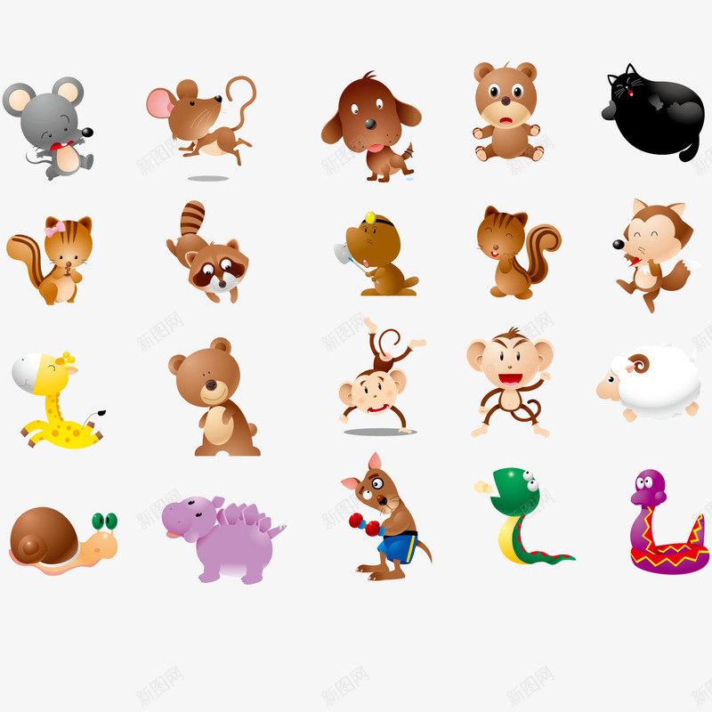 各种动物矢量图ai免抠素材_88icon https://88icon.com 动物 猴子 老鼠猫咪 矢量图