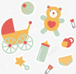 婴儿用品矢量图素材