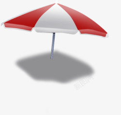 夏日海报红白条纹太阳伞素材