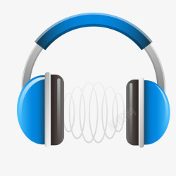 蓝色质感商务耳机耳麦素材