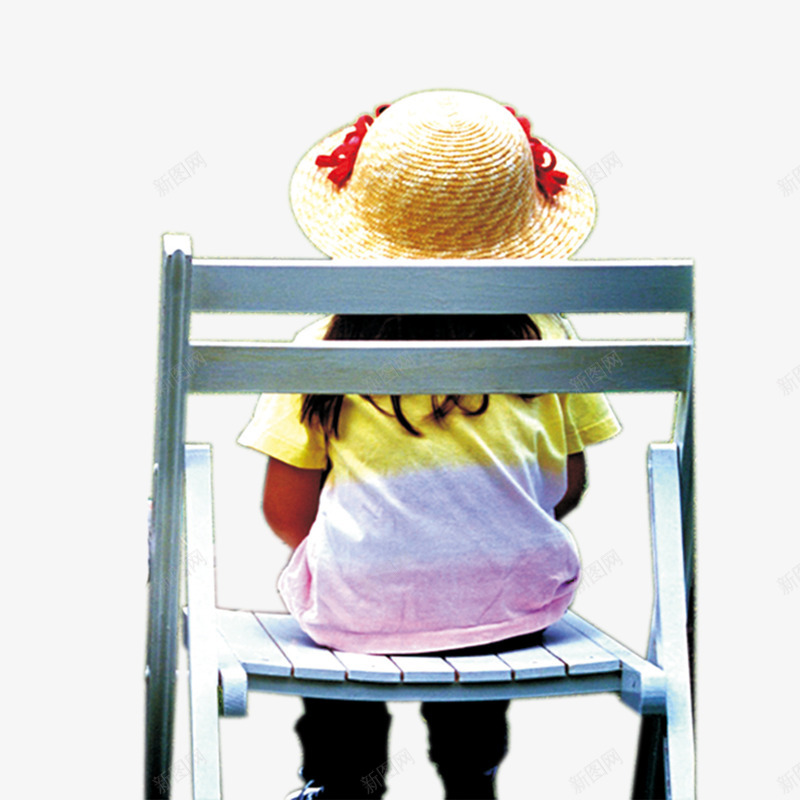 小朋友孤独的背影png免抠素材_88icon https://88icon.com 凳子 坐着 坐着的小朋友 孤独的背影 小女孩 小朋友 帽子 等待 遥望