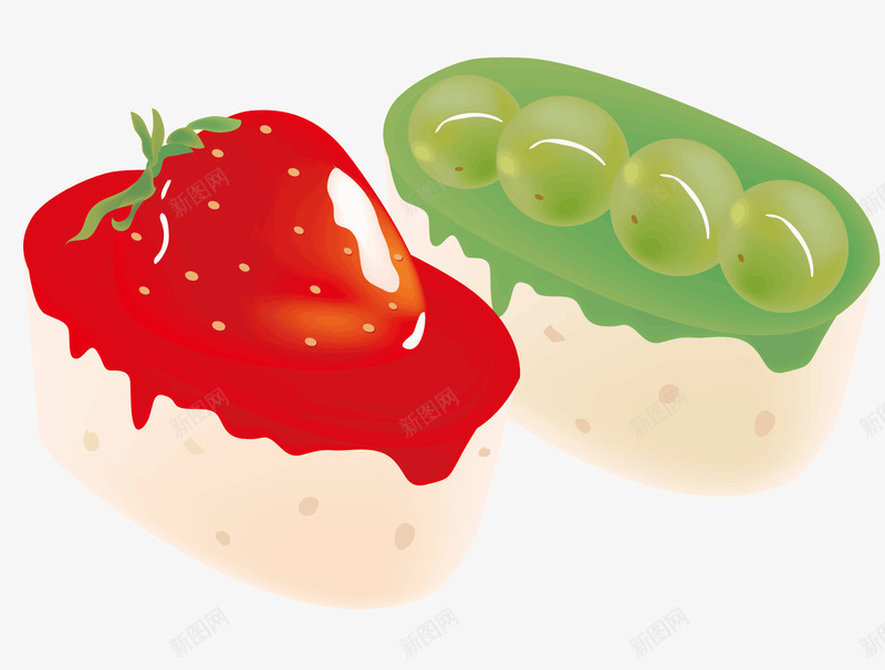 两个水果点心png免抠素材_88icon https://88icon.com 奶酪 果酱 水果点心 红色草莓 绿色葡萄 面包 食品