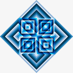蓝色装饰图案几何菱形矢量图素材