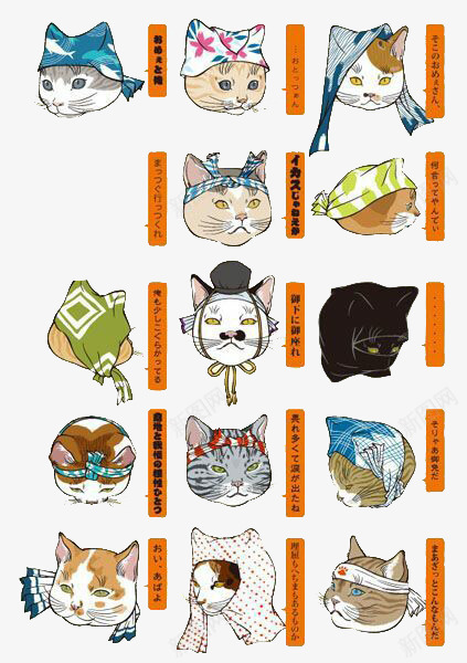 各种样式的猫头像png免抠素材_88icon https://88icon.com 创意 卡通 头像 猫