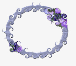 紫色鲜花圆环边框素材