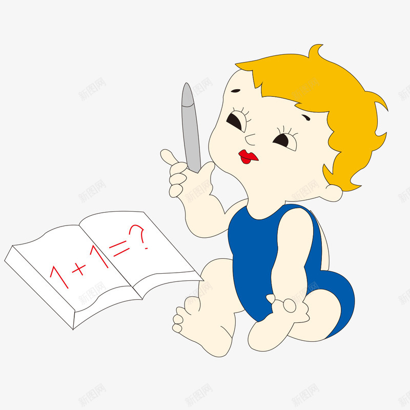 思考中的小孩子png免抠素材_88icon https://88icon.com 儿童 小孩子 思考 深思