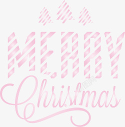 淡粉色条纹圣诞快乐矢量图素材