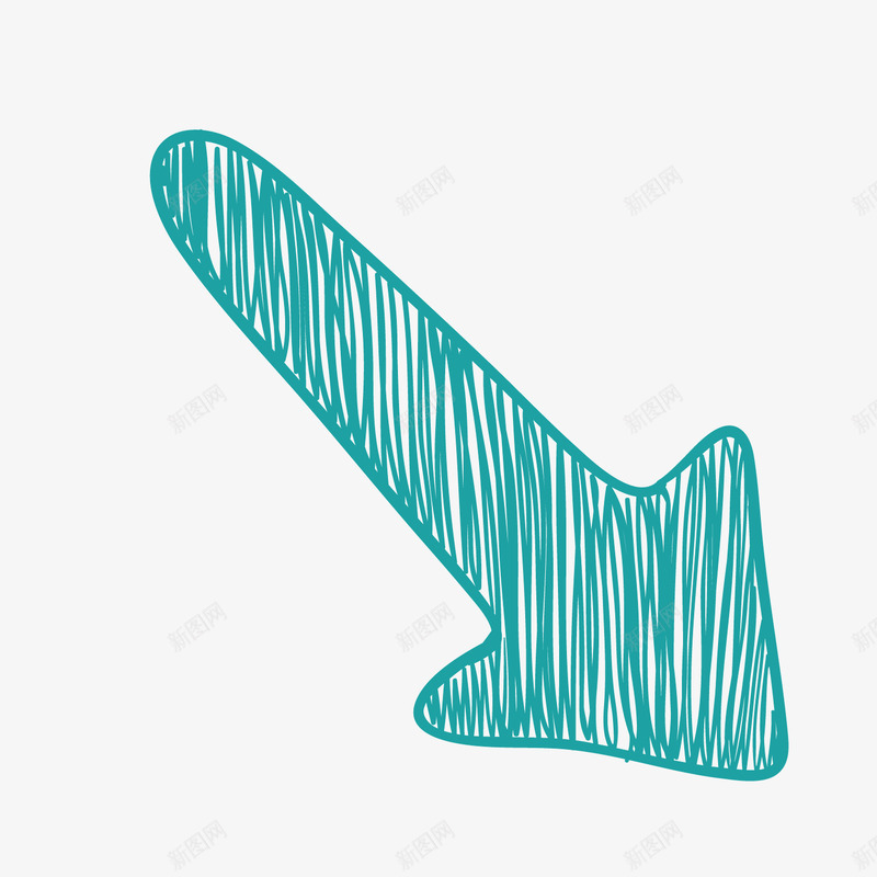 蓝色手绘条纹斜下箭头png免抠素材_88icon https://88icon.com 手绘 斜下 条纹 箭头 蓝色