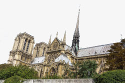 法国景点法国巴黎圣母院大教堂景观高清图片