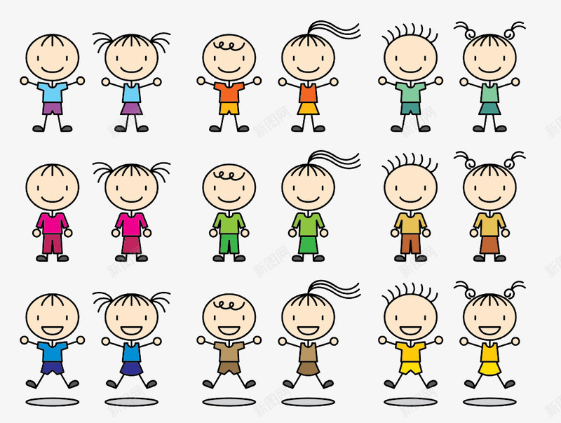 鼠绘卡通人物png免抠素材_88icon https://88icon.com 人物 卡通 女孩 小孩 手绘 男孩 鼠绘
