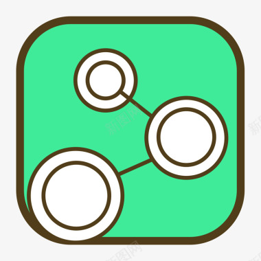 置顶按钮绿色绿色手绘圆角分享按钮图标图标