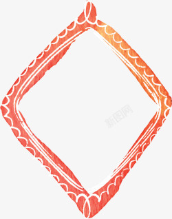 橘色水彩手绘边框矢量图素材