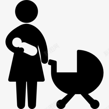 婴儿玩具母亲与婴儿图标图标