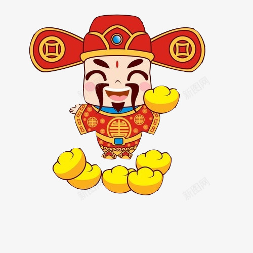 财神送财手绘画片png免抠素材_88icon https://88icon.com 喜笑颜来 装饰素材 财神 过年素材 金元宝