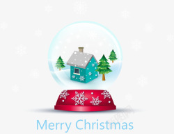 雪花背景圣诞水晶球矢量图素材
