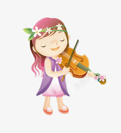 拉小提琴的小女孩素材