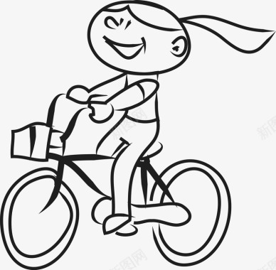 骑自行车的女孩图标图标