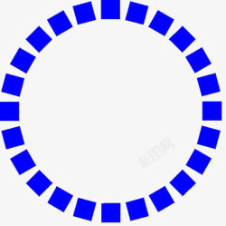 蓝色四边形组成的圆环素材