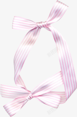 条纹粉色编织飘带素材