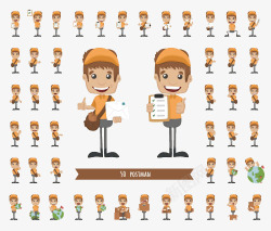 卡通快递员素材