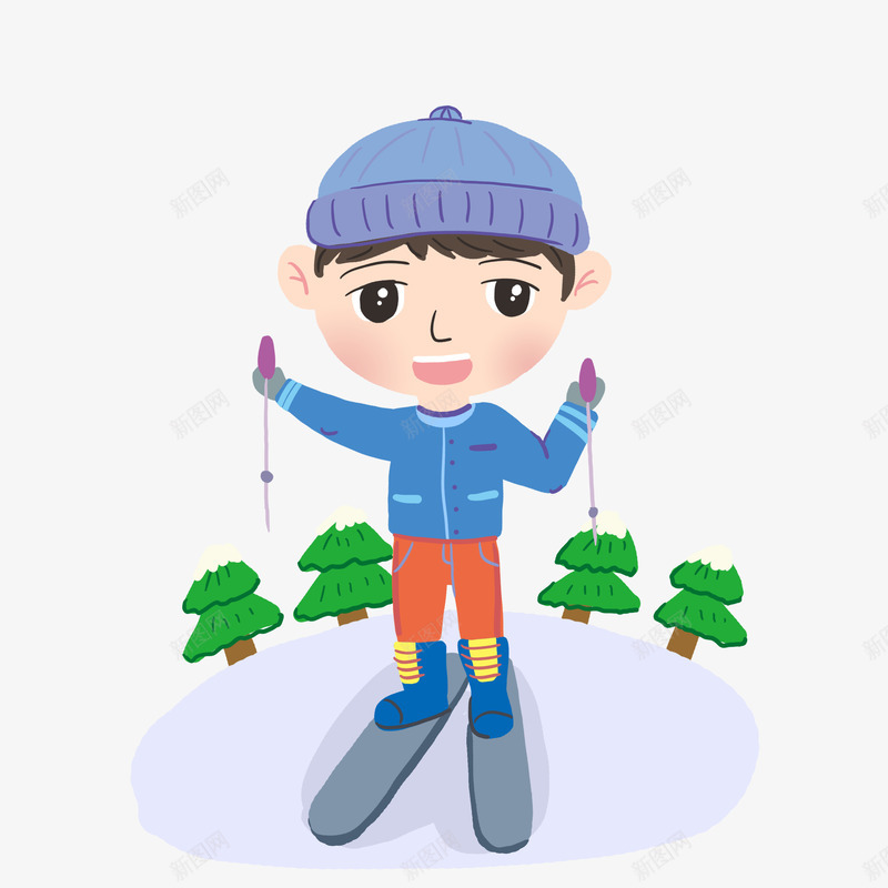 爱滑雪的小孩元素png免抠素材_88icon https://88icon.com 可爱 小孩子 滑雪 艺术
