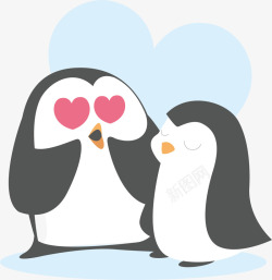 阴影企鹅企鹅中的情侣矢量图高清图片