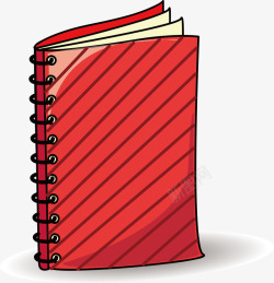 红色条纹笔记本元素素材