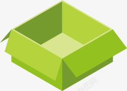 创意绿色纸箱包装图素材