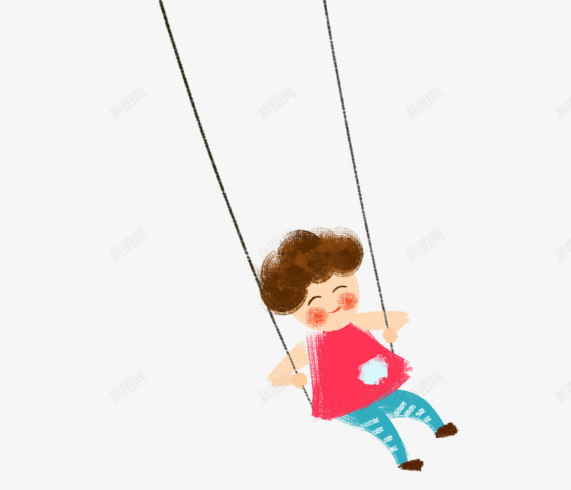 红色卡通秋千小孩装饰图案png免抠素材_88icon https://88icon.com 免抠PNG 卡通 小孩 秋千 红色 装饰图案
