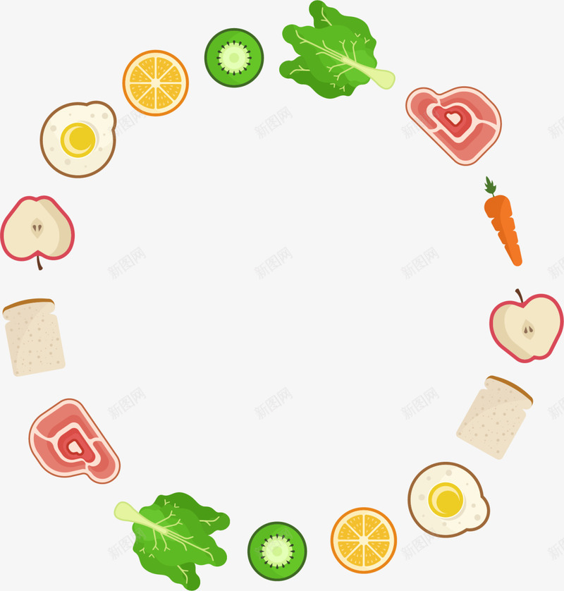 彩色健康生活框架png免抠素材_88icon https://88icon.com 4月7号 世界卫生日 健康生活 美味水果 蔬果框架 边框纹理