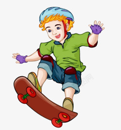 玩滑板车的小孩素材