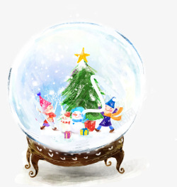 可爱卡通水晶球圣诞素材